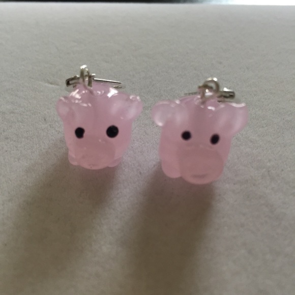 HAND CRAFTED Earrings Little Pink Piggies Approximately 1.2” - Picture 3 of 6